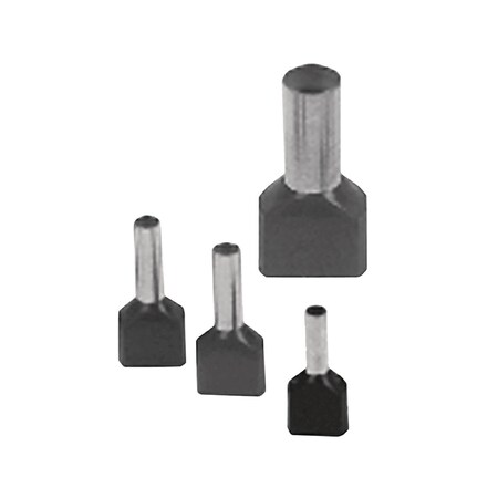 Burndy Elect Cu Twin Insul Wire Ferrules, Smooth Funnel Entry, 14 AWG, 0.77" YFTW1410W